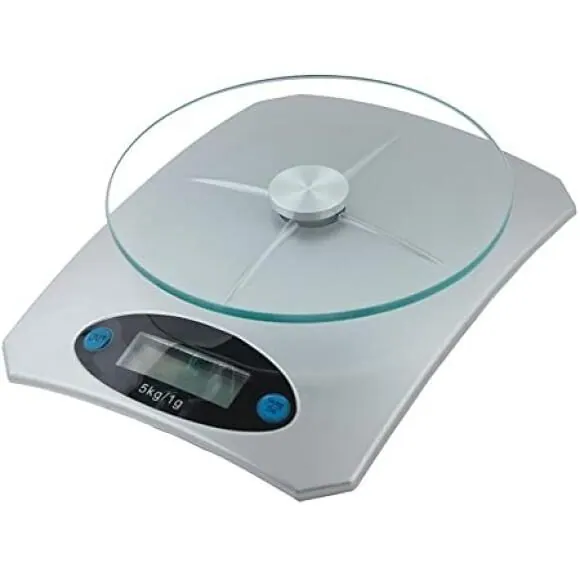 Balança Digital de Cozinha 5 kg com Prato de Vidro — imagem principal