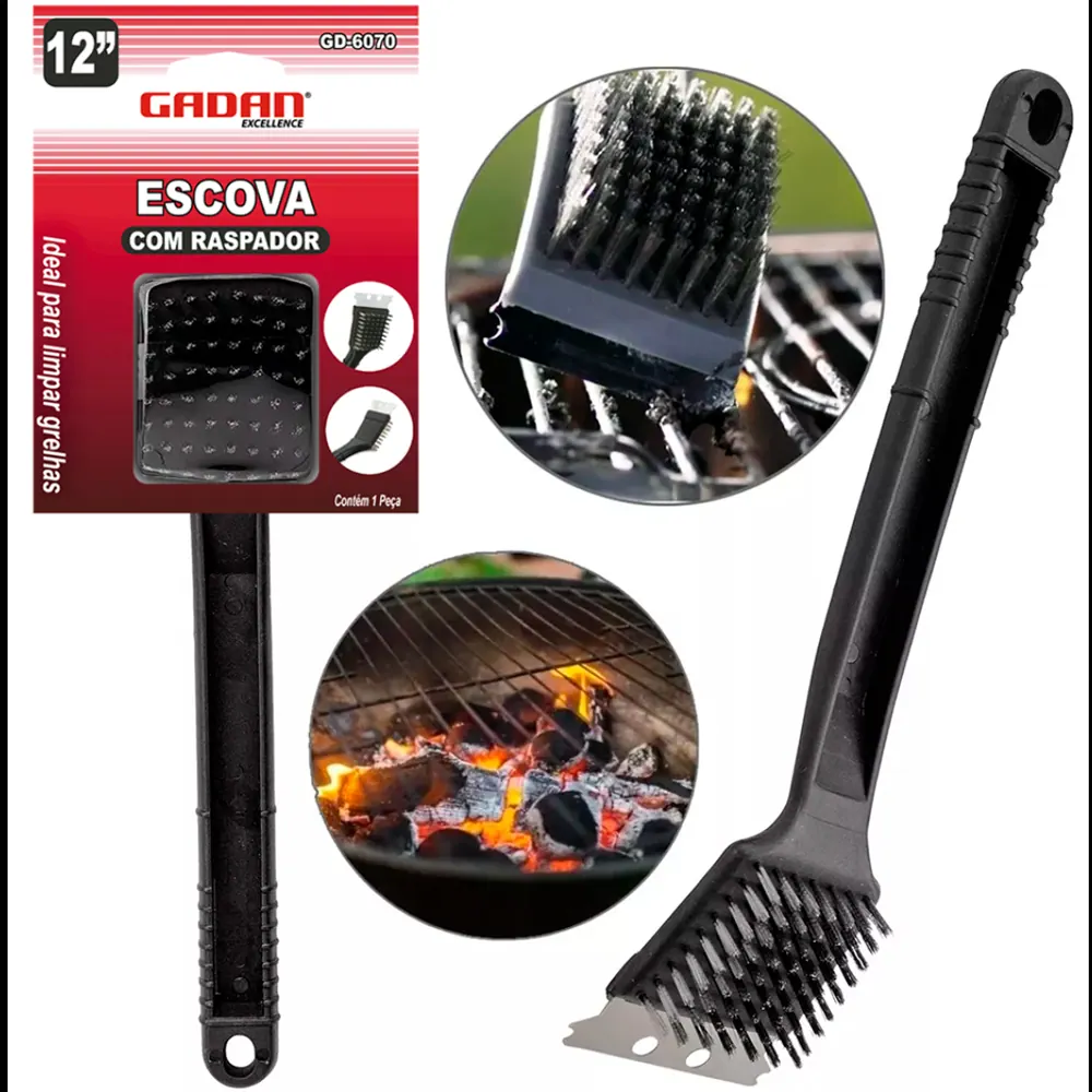 Escova com Raspador para Churrasqueira — imagem principal