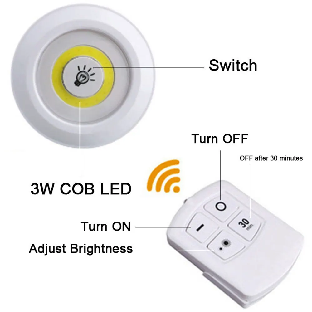Luminária LED COB 3W com Controle Remoto — Kit 3 — imagem 4