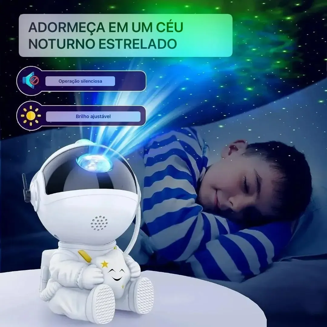 Projetor de Galáxia Astronauta com Controle Remoto — imagem principal