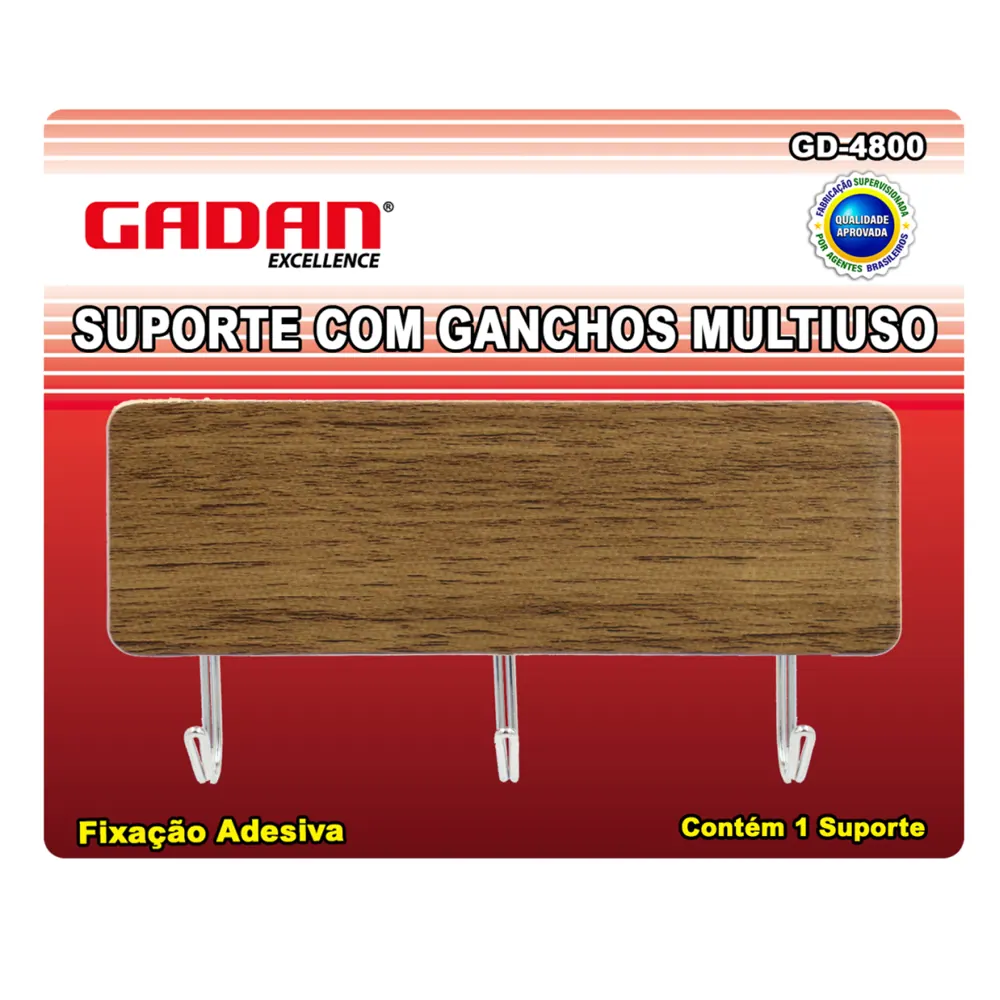 Suporte com Ganchos Multiuso Adesivo — imagem principal