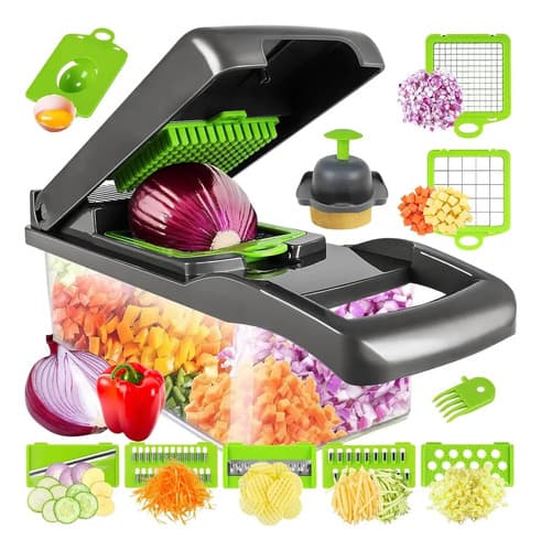 Cortador Picador Manual De Alimentos Ralador Fruta Legumes Cor Verde Verde — imagem 3