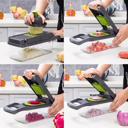 Cortador Picador Manual De Alimentos Ralador Fruta Legumes Cor Verde Verde — imagem 4