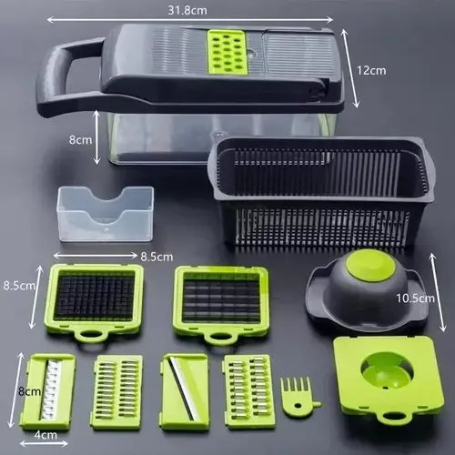 Cortador Picador Manual De Alimentos Ralador Fruta Legumes Cor Verde Verde — imagem 8
