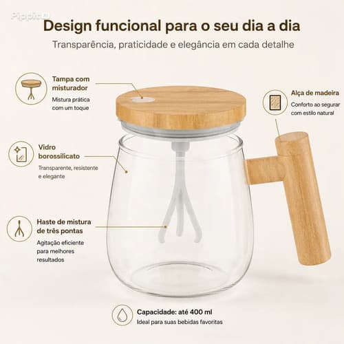Caneca Mixer Usb Recarregável X-cell Multiuso Bege — imagem 3