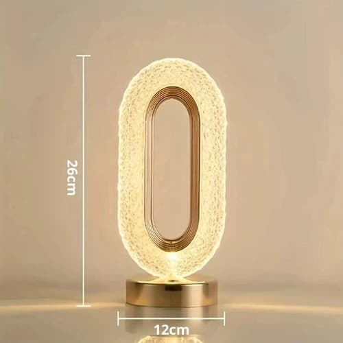 Luminária De Mesa 27 Cm Dourado Cristal 5w — imagem 3