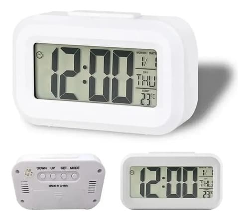 Mini Relógio Digital Com Led E Temperatura Alarme Data E Mês Branco 12v — imagem 4