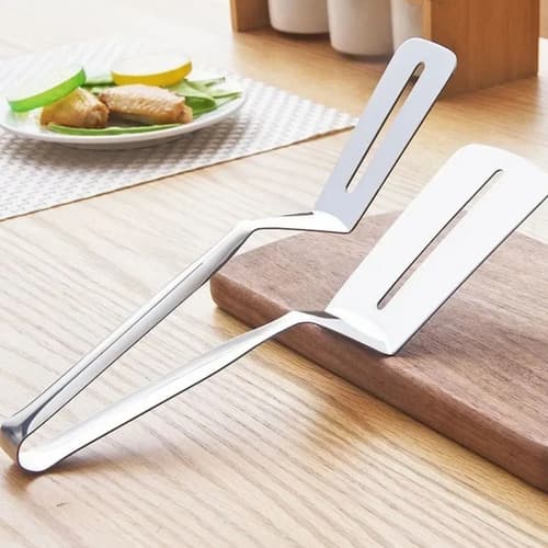 Pinça Espátula Inox Multiuso Para Cozinha Prateado — imagem principal