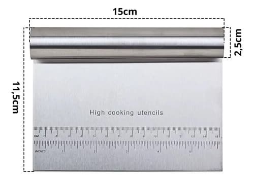 Kit 2 Espátula Cortador Raspador Inox Massa Legumes C/ Régua — imagem 3
