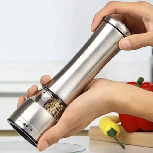 Moedor De Temperos Manual Saleiro E Pimenteiro Aço Inox Prateado — imagem 3