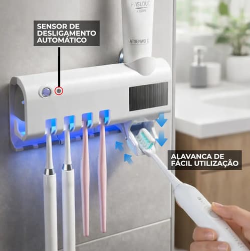 Genérica Suporte Escova Dentes Uv Suporte Branco — imagem 3