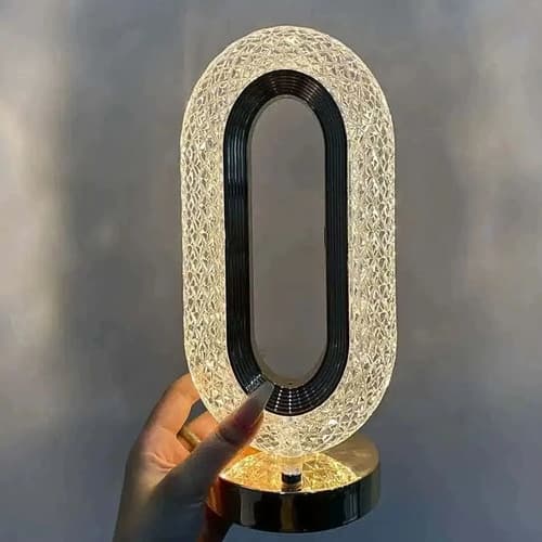 Luminária De Mesa 27 Cm Dourado Cristal 5w — imagem principal