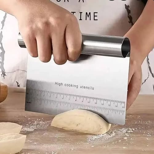 Kit 2 Espátula Cortador Raspador Inox Massa Legumes C/ Régua — imagem principal
